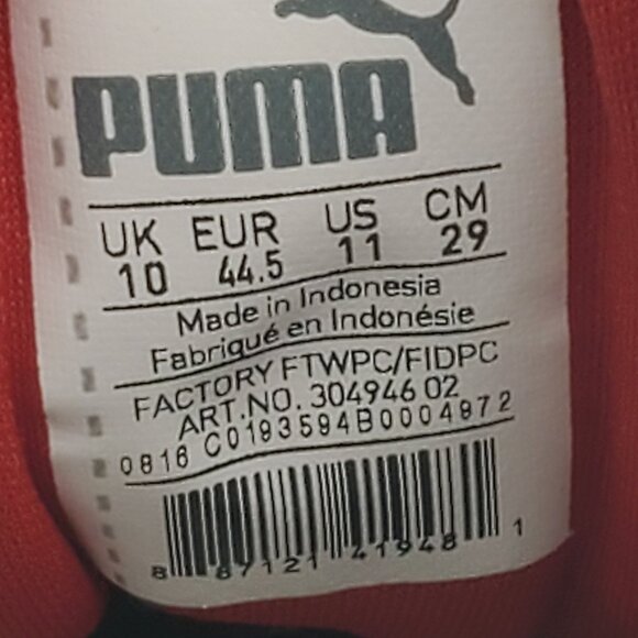 Puma Drift Cat 5 Shoes Men\'s 11 White Leather Lace Up Low Top Driving Sneakers